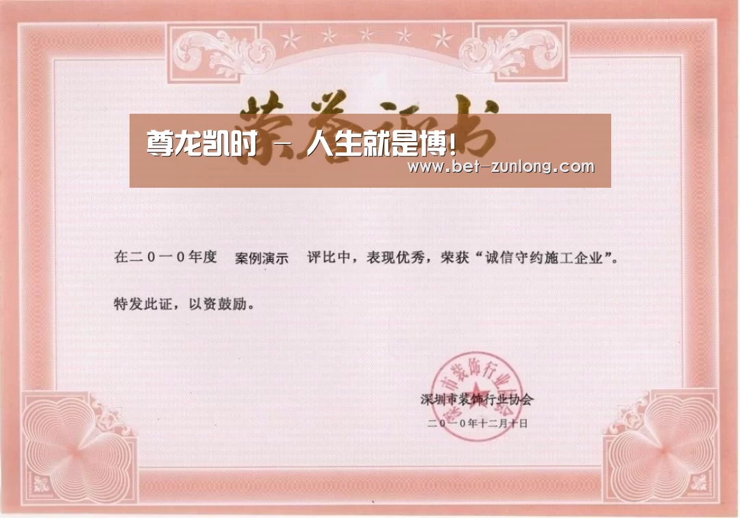尊龙凯时荣誉证书一(图1)